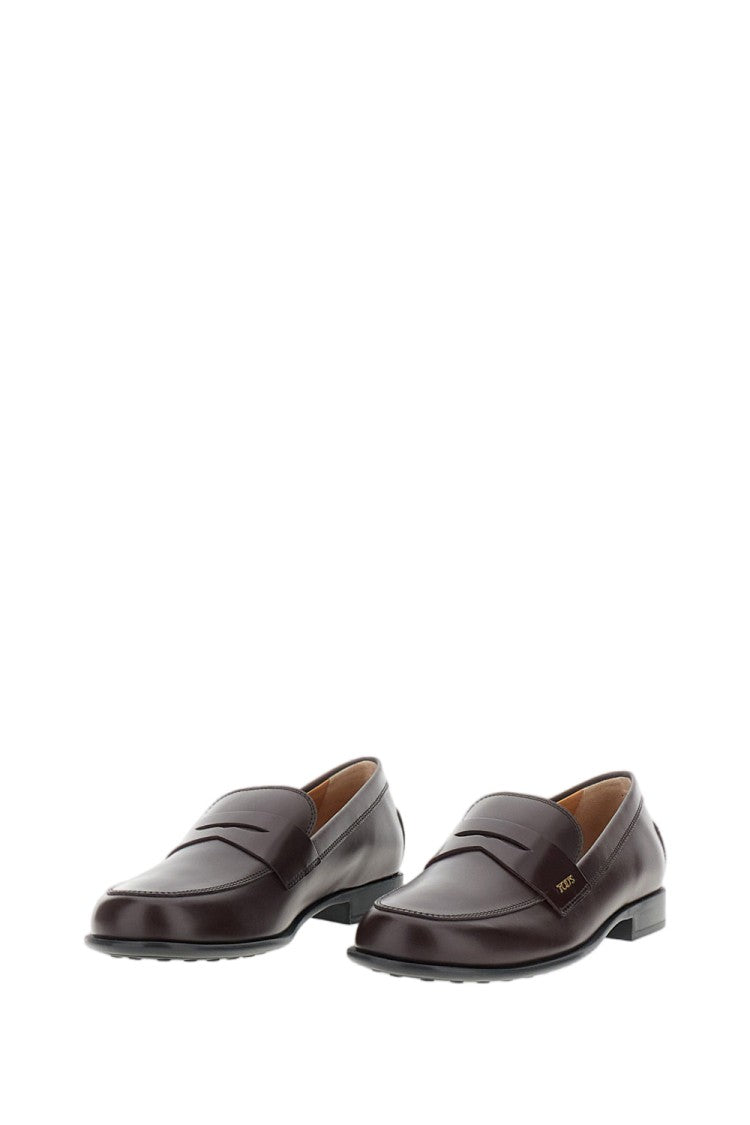 Tod's Brown Brushed Leather Pebble Loafers