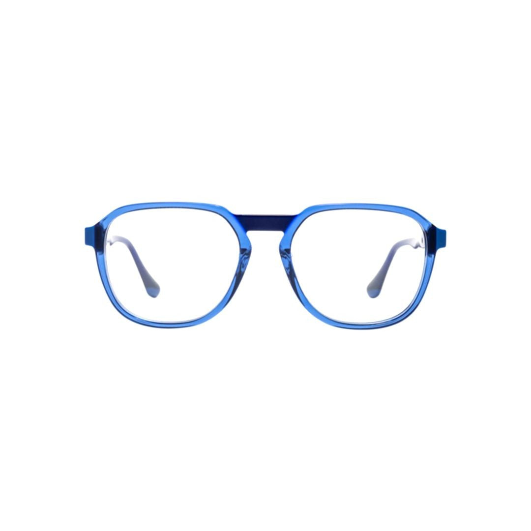 Xavier Garcia Design Zambeze C-1 Translucent Blue Acetate Square Frame Eyeglasses