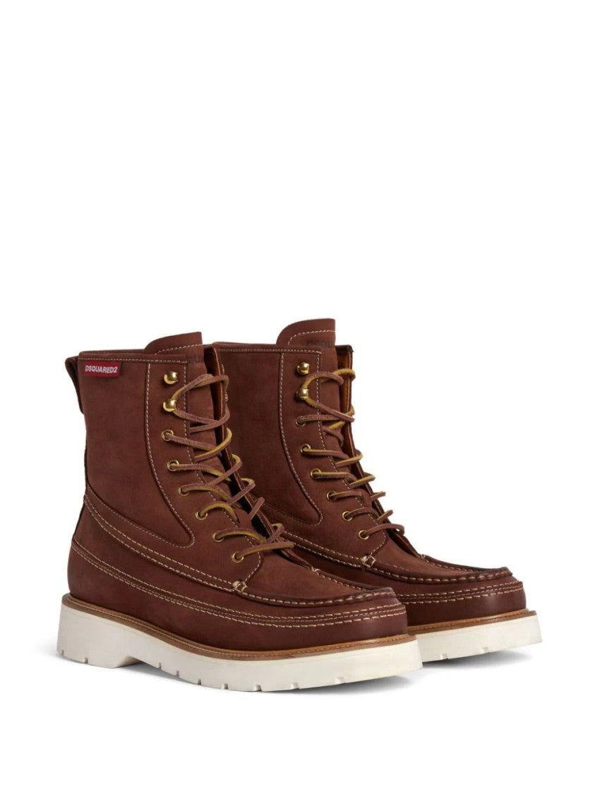 Dsquared2 Raised-Seam Leather Boots