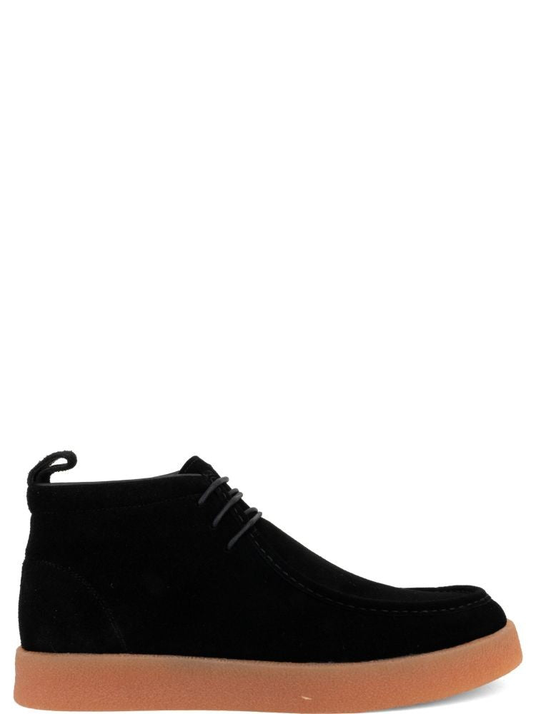 Sergio Moretti Black Lace-Up Suede Ankle Boots