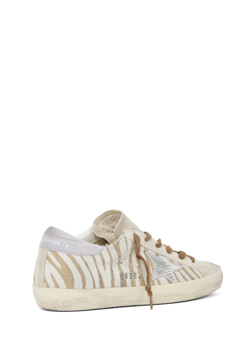 Golden Goose Zebra-Pattern Sneakers With Suede Accents