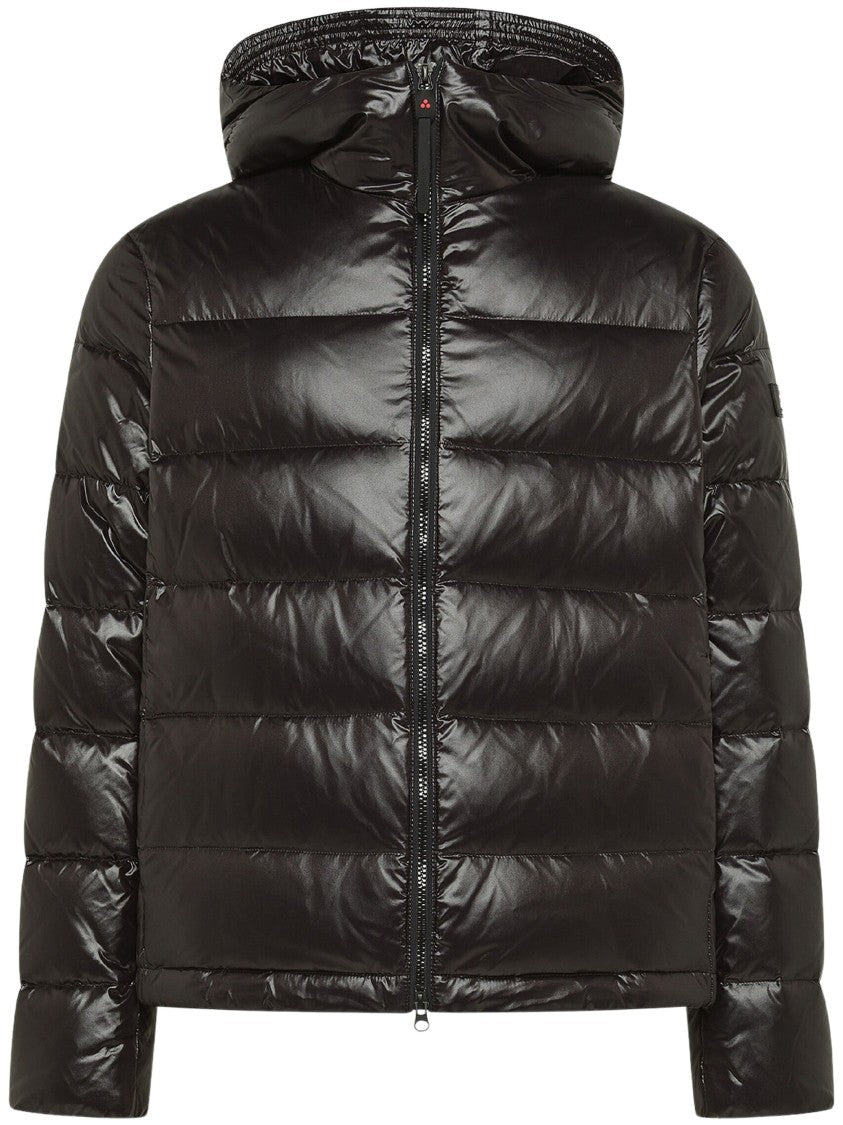 Peuterey Shiny Quilted Hooded Nylon Down Jacket