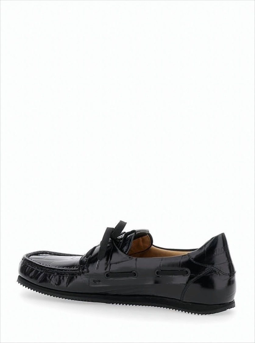 Jacquemus Calf Leather Loafers With Crocodile Texture