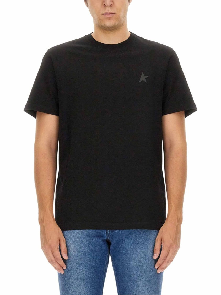 Golden Goose Minimalist Black Jersey T-Shirt With Subtle Logo Detail