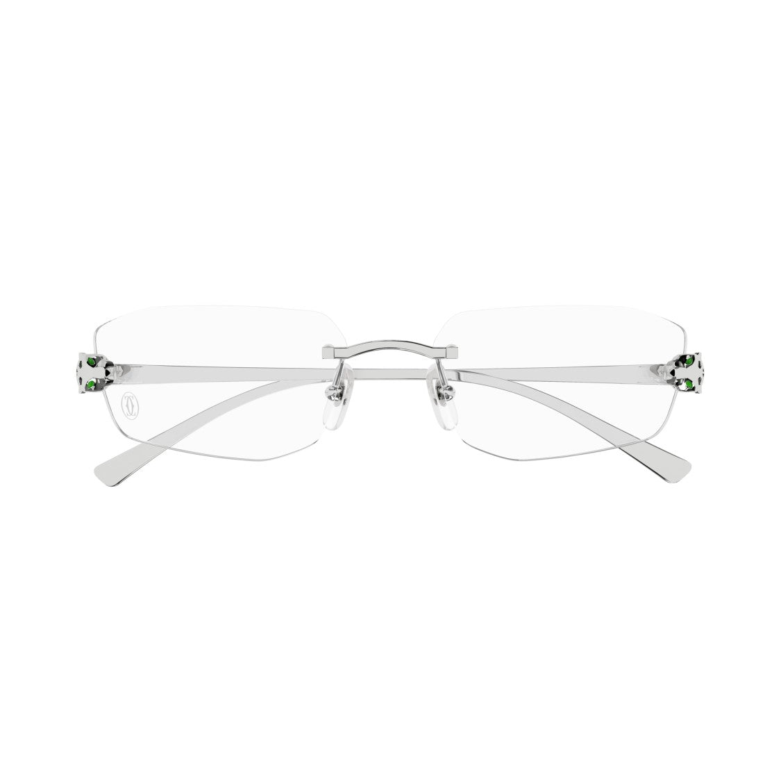 Cartier Rimless Eyeglasses With Panther Head Design In Metal Frame