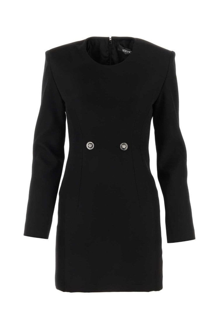 Versace Black Grain De Poudre Mini Dress