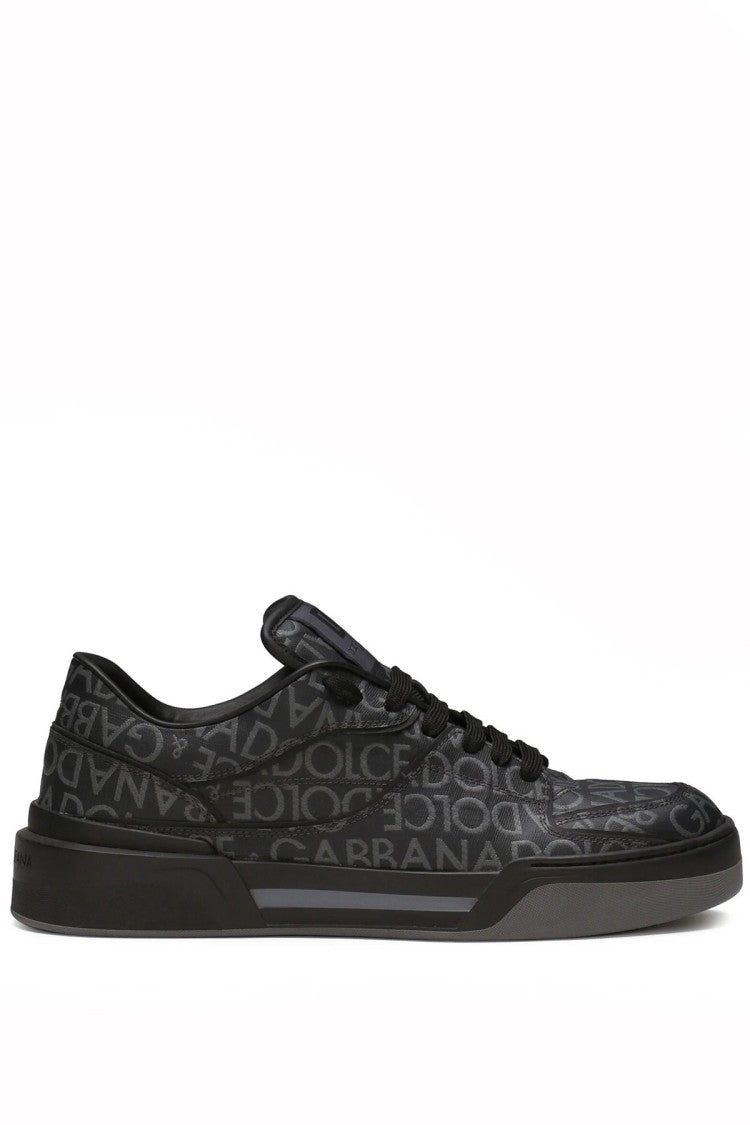 Dolce & Gabbana Black Leather Low-Top Sneakers