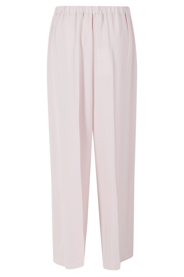 Meimei J. Pink Double Darts Elastic Waistband Polyester Wide-Leg Pants