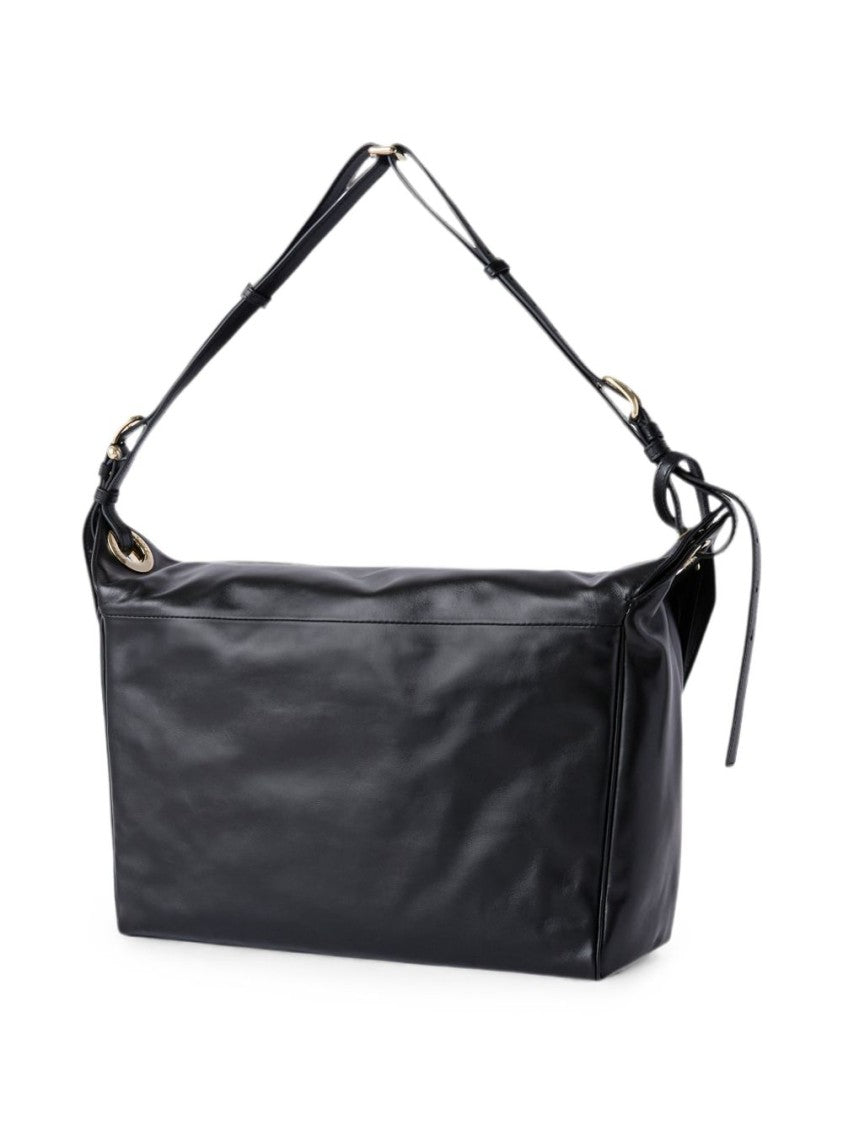 Furla Black Ginevra L Structured Leather Shoulder Bag