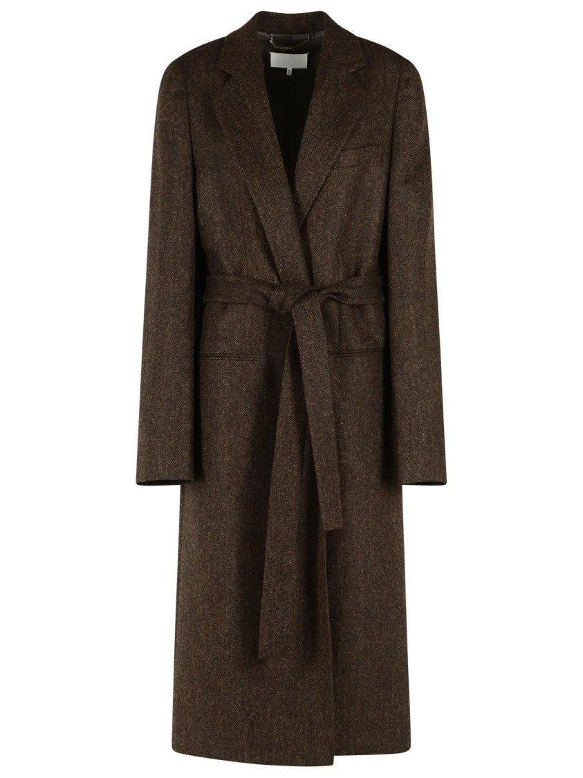 Maison Margiela 'Herringbone' Brown Wool Coat