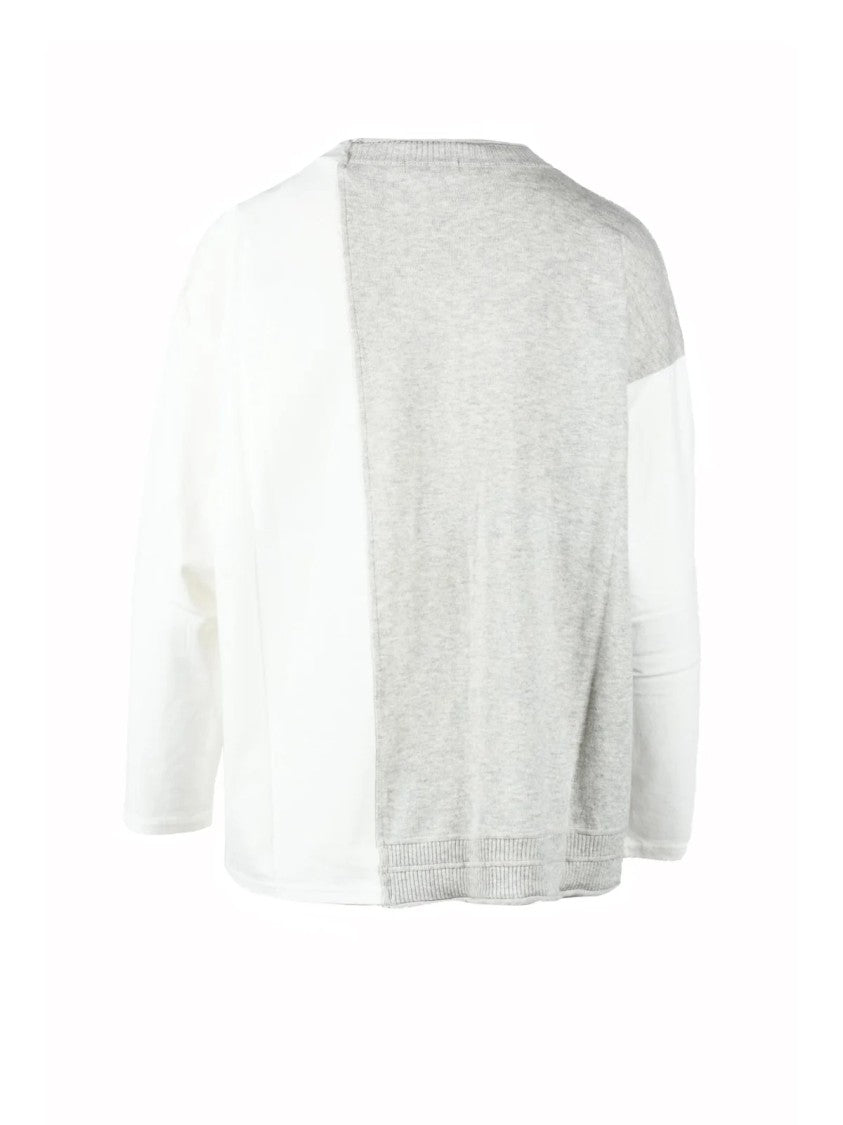 Plantation White/Grey Patchwork Knit