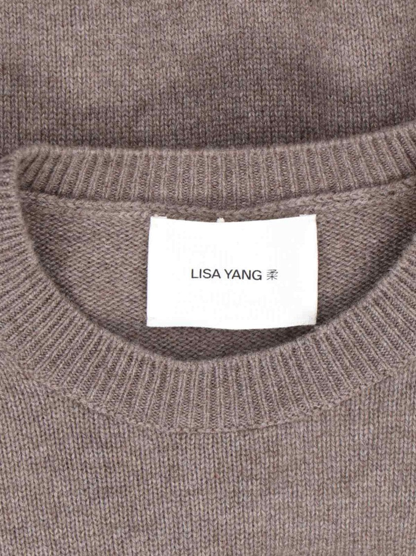 Lisa Yang Cropped Long-Sleeve Sweater With Ribbed Cuffs