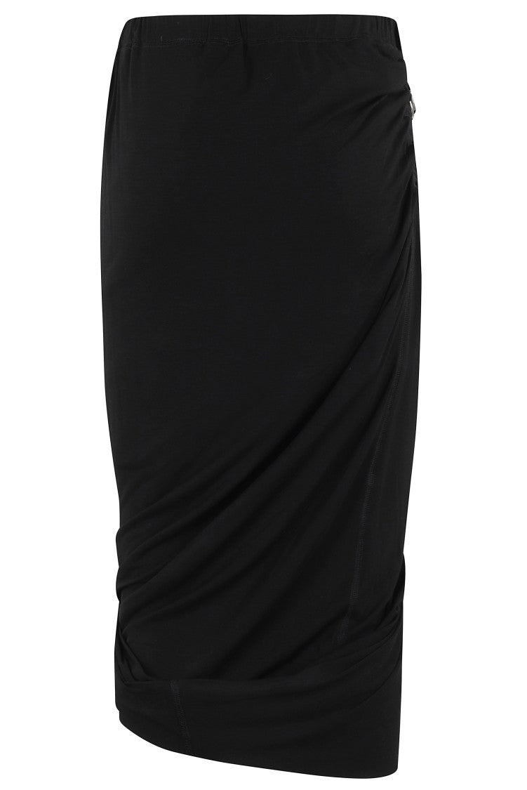 Helmut Lang Draped Jersey Skirt With Adjustable Side Strap
