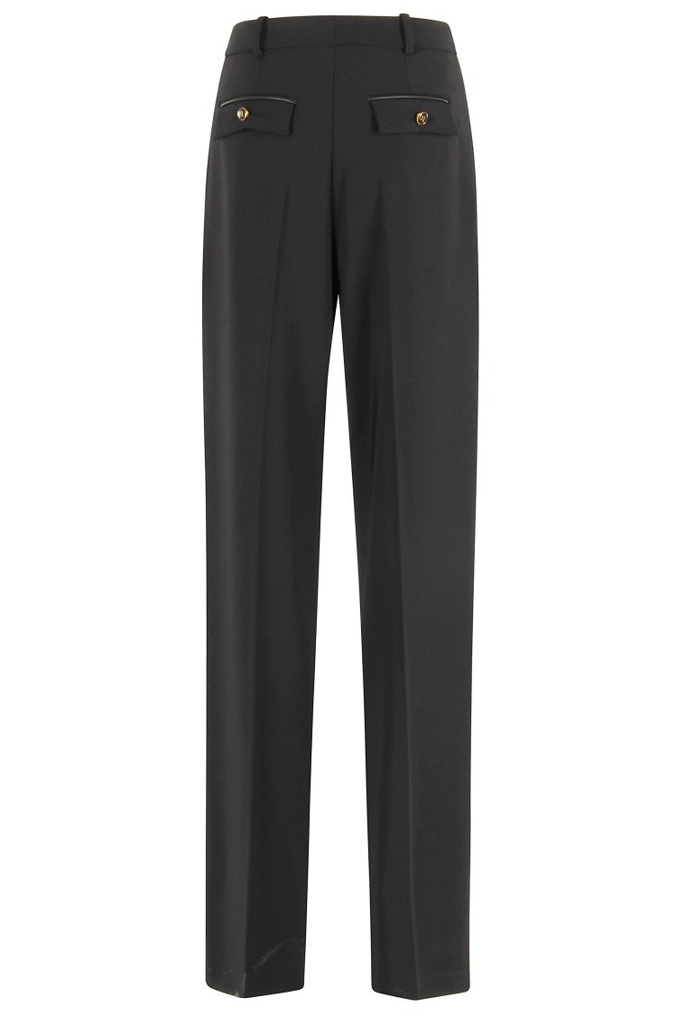 Elisabetta Franchi High-Waisted Black Pants With Pleated Design