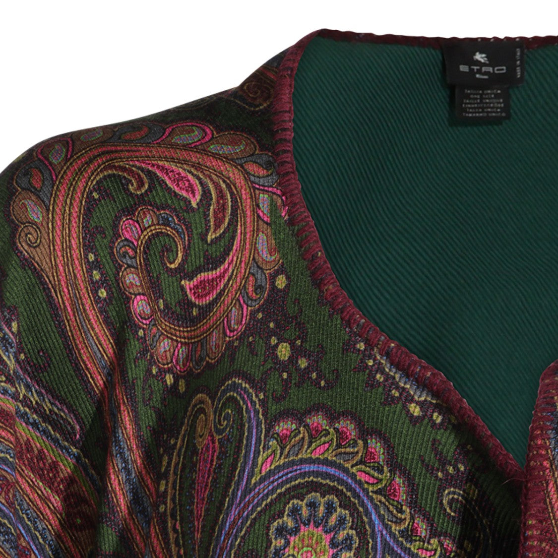 Etro Asymmetrical Paisley Contrasting Stitch Jacket