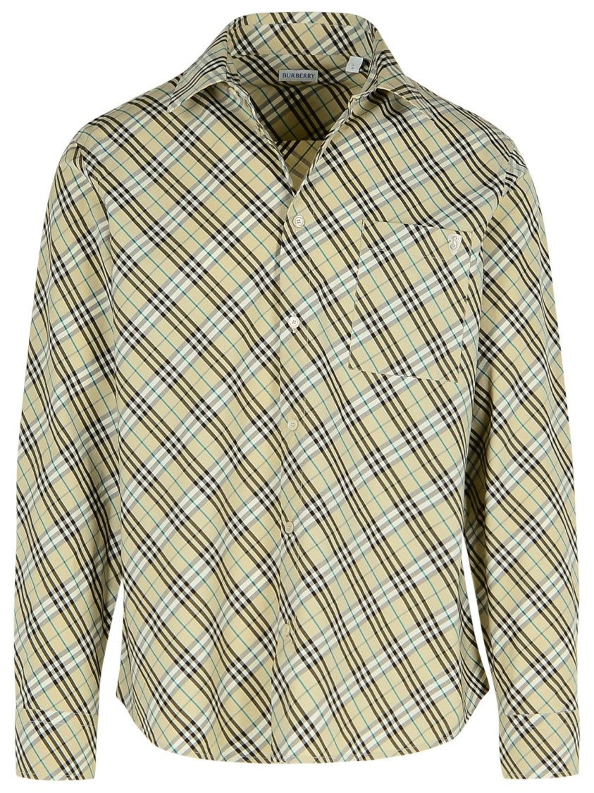 Burberry 'Check' Cream Cotton Shirt