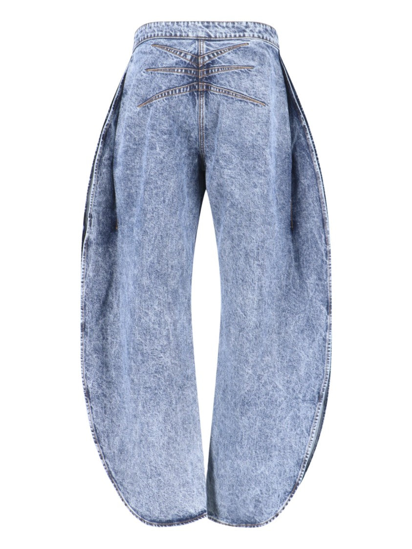 Alaïa Blue High-Waisted Rounded Leg Denim Jeans
