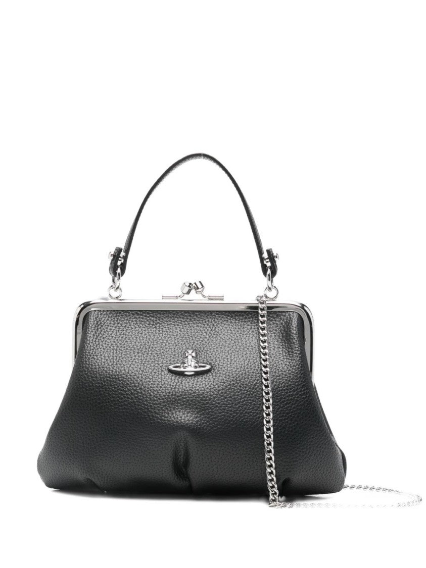 Vivienne Westwood Black Chain Strap Leather Card Wallet