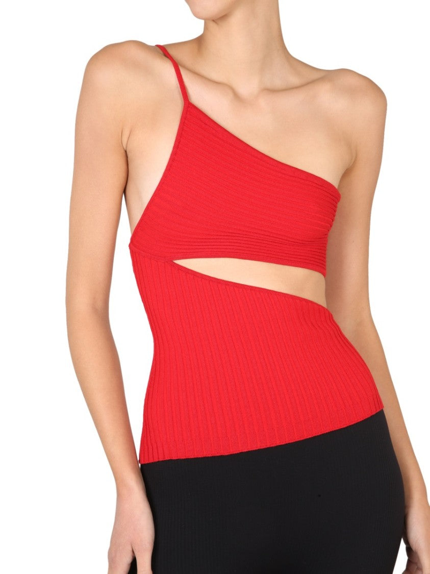 Andreâdamo Asymmetrical One-Piece Top With Cut-Out Detail