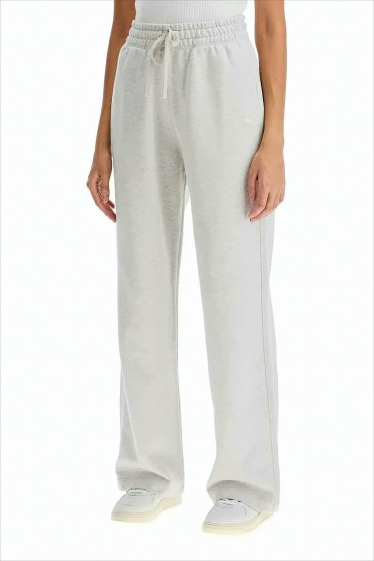 Maison Kitsuné Relaxed Wide-Leg Pants With Drawstring And Heathered Texture