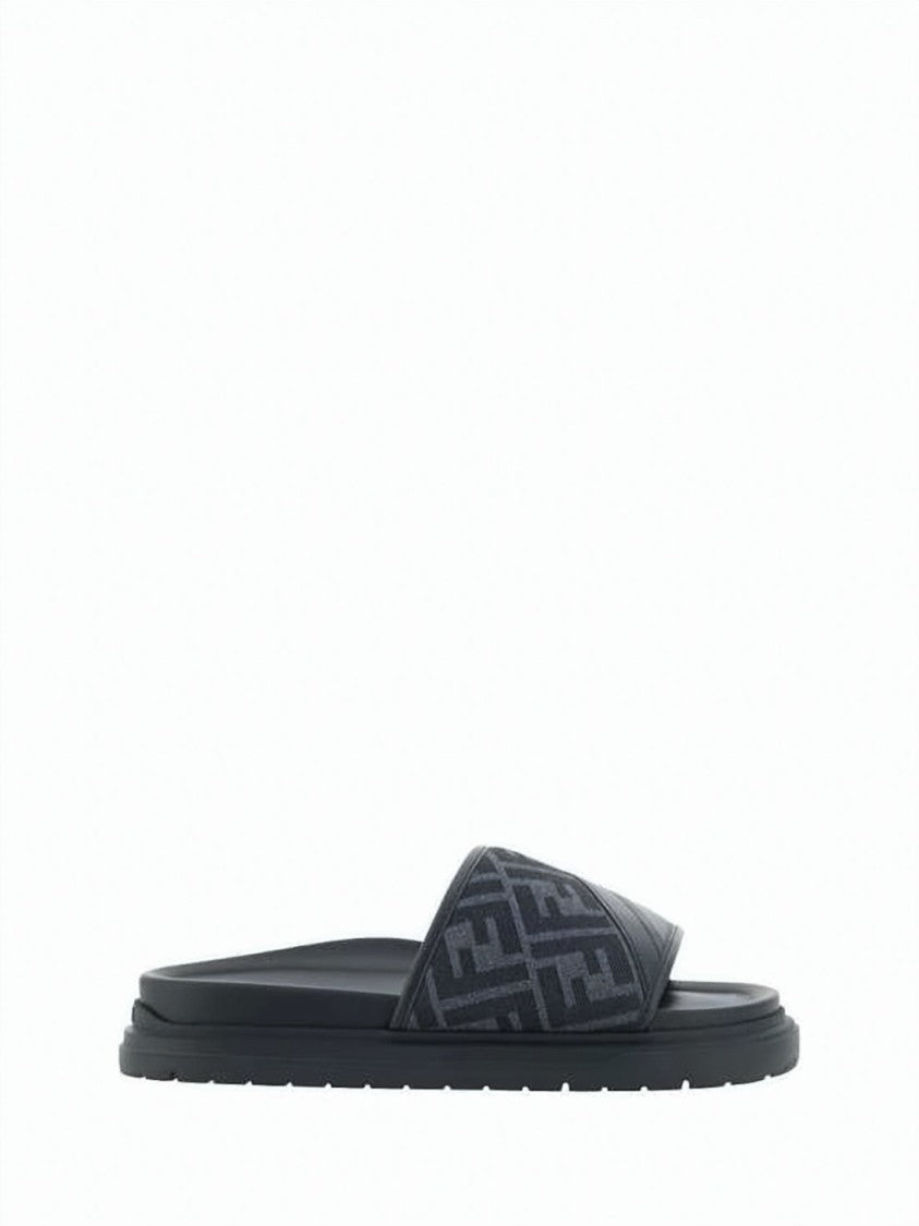 Fendi Fendi Ff Jacquard Diagonal Slide Sandals