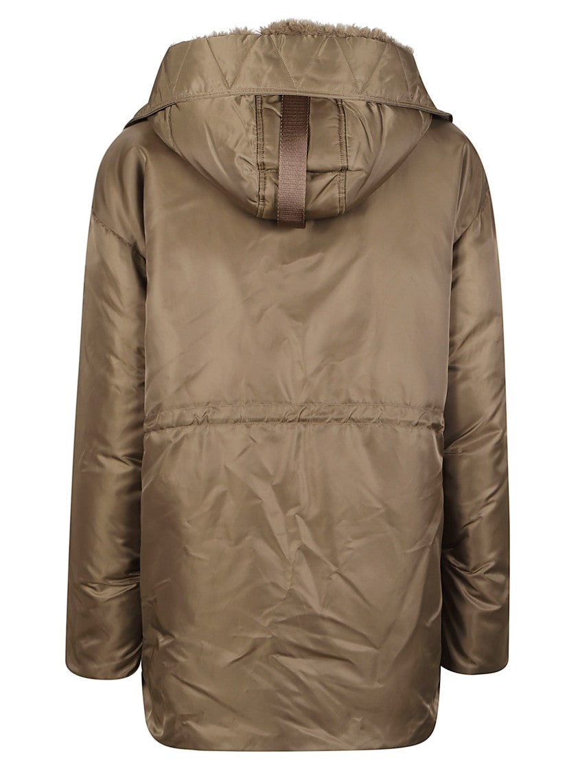 Pinko Passito Short Polyamide Plush Hooded Padded Jacket