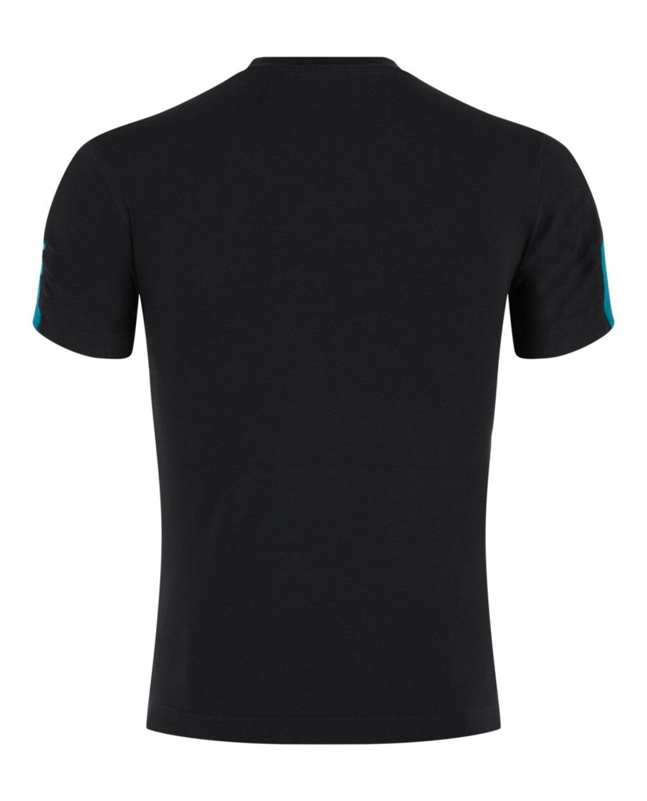 Balenciaga Fitted Crewneck T-Shirt With Sporty Embroidery And Striped Accents