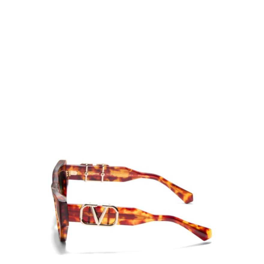 Valentino V - Sette Angular Tortoiseshell Sunglasses