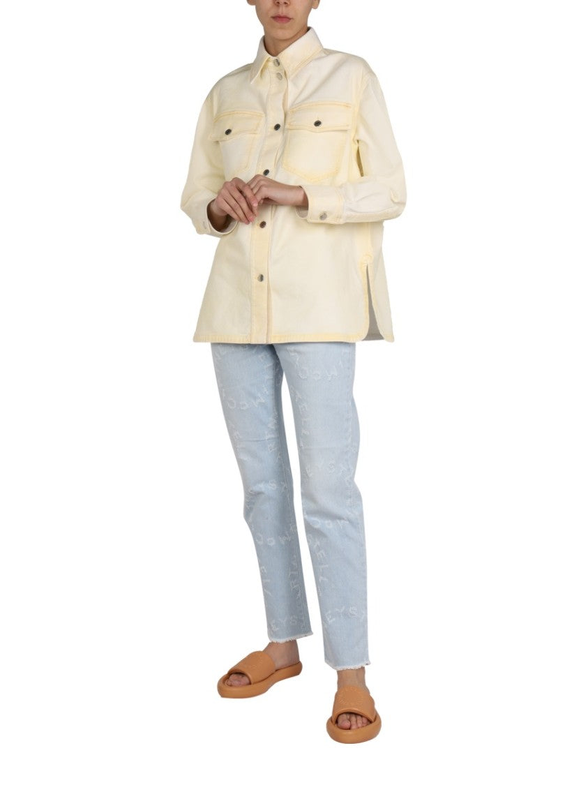 Stella Mccartney Pointed Collar Denim Shirt Jacket