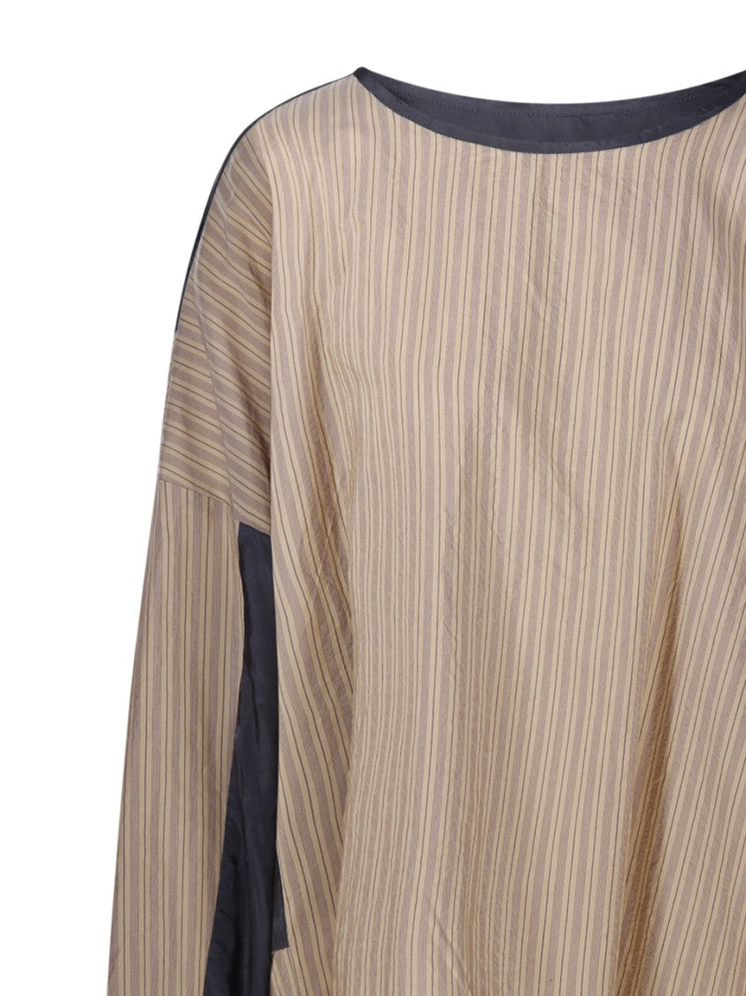 Dries Van Noten Caias Loose Fit Asymetrical Top With Contrast Panel