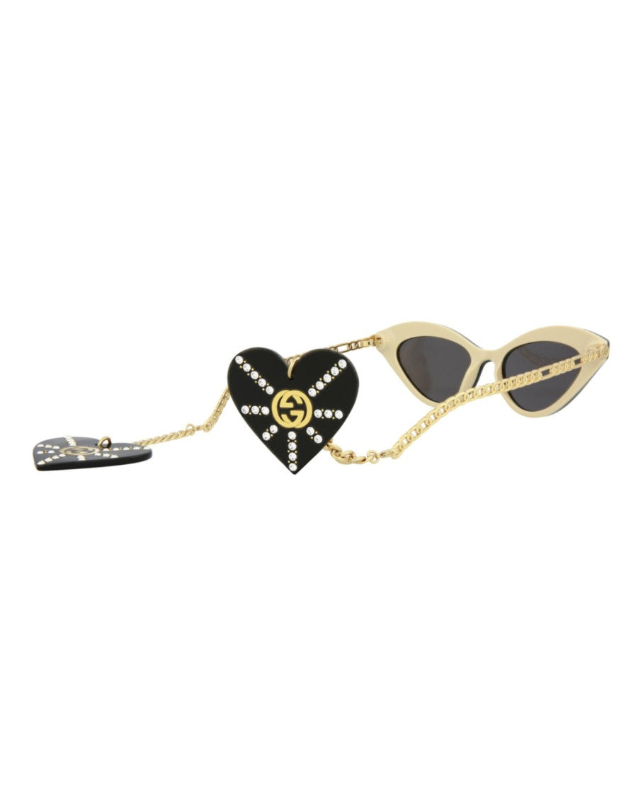 Gucci Cat Eye Sunglasses With Heart-Shaped Charms