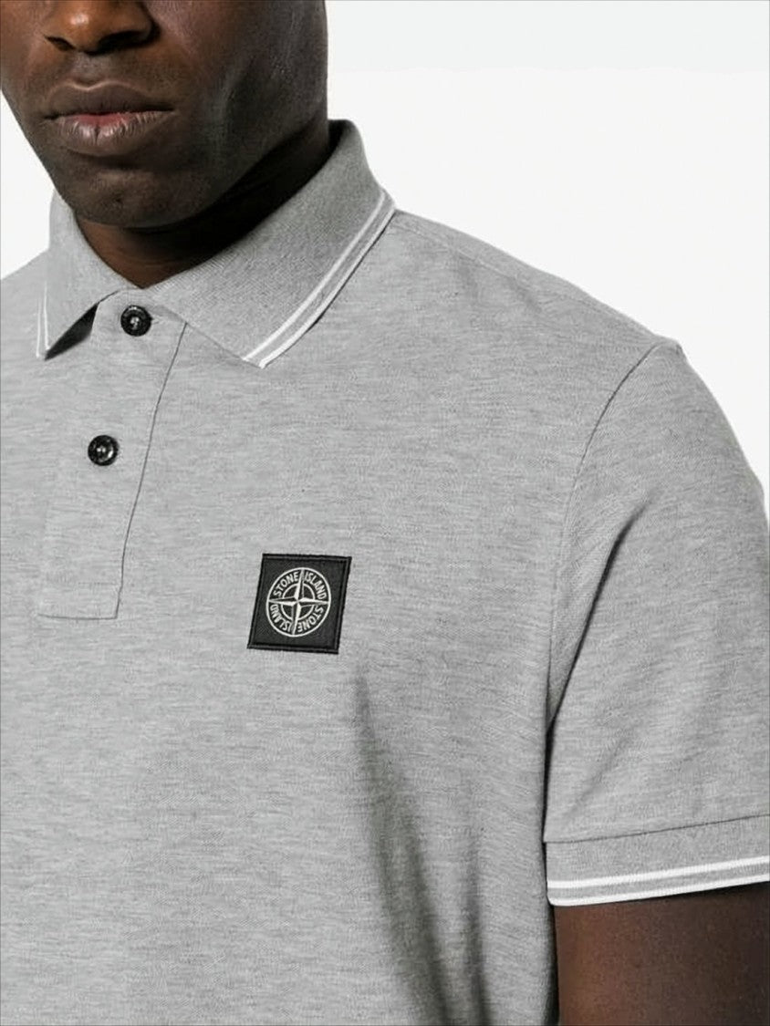 Stone Island Short-Sleeve Polo Shirt With Textured Fabric