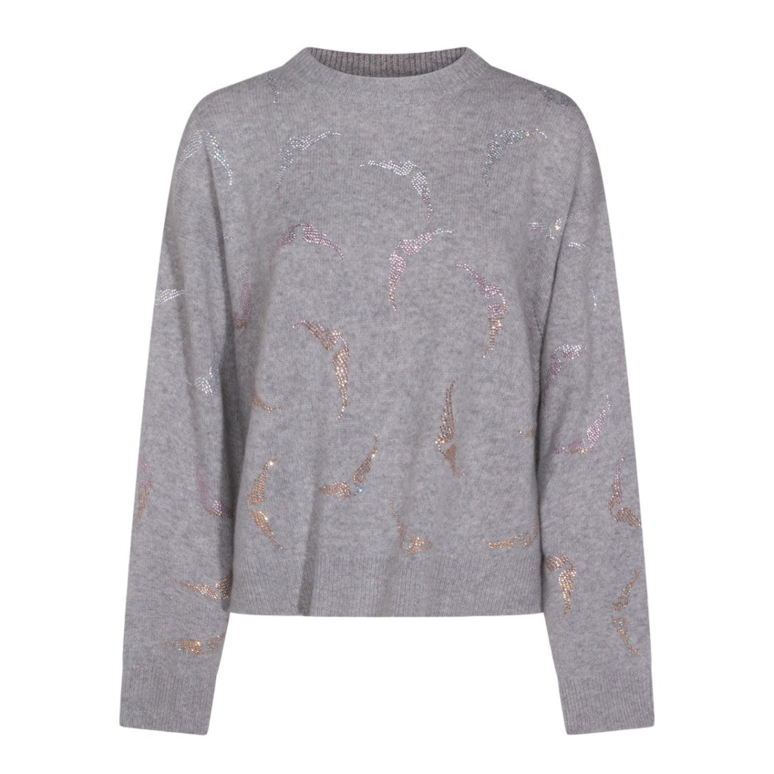 Zadig & Voltaire Classic Grey Sweater With Round Neckline And Long Sleeves