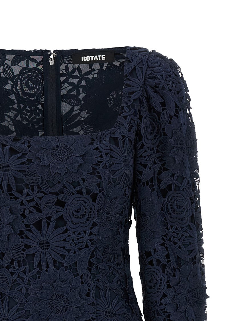 Rotate Birger Christensen '3D Lace Ls Mini' Dress