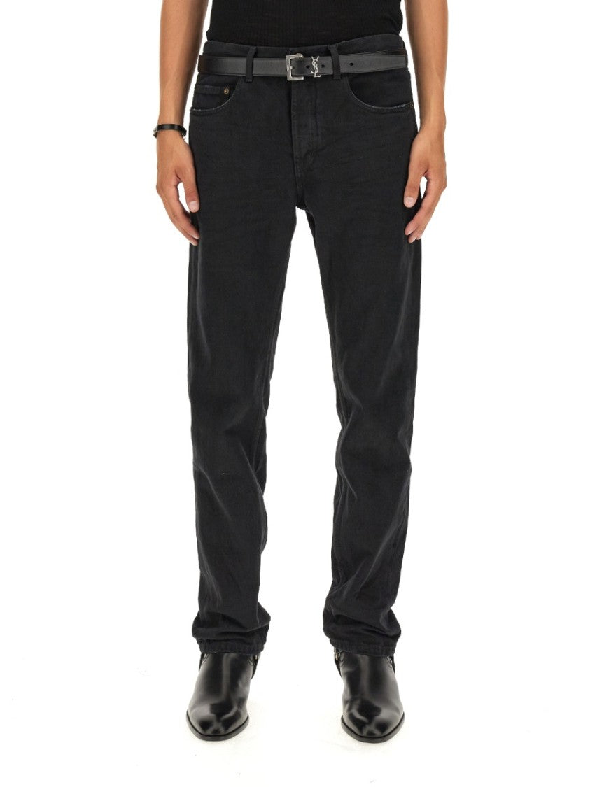 Saint Laurent Baggy Fit Black Denim Jeans