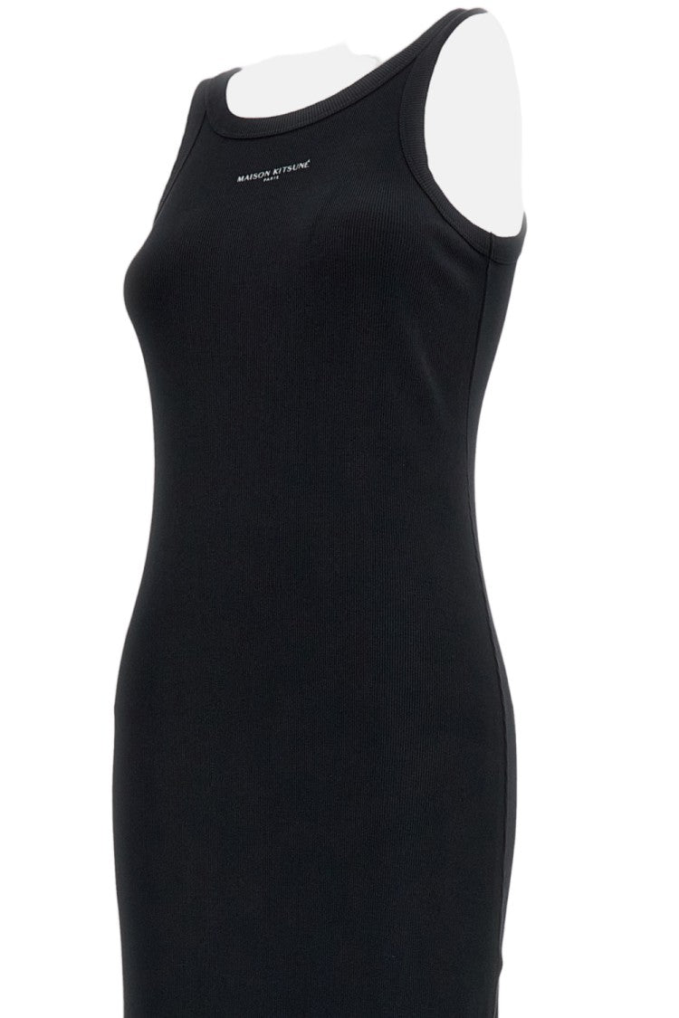 Maison Kitsuné Ribbed Cotton Midi Dress