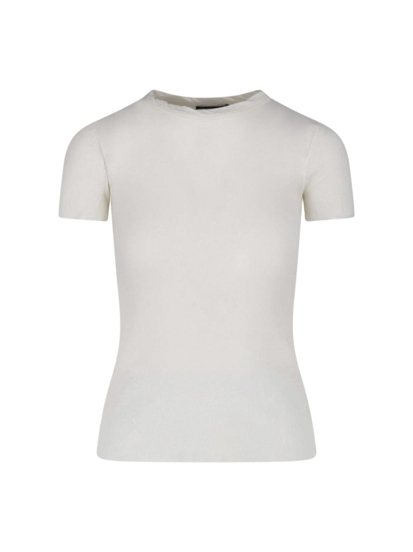 James Perse Cream Cotton-Blend Short-Sleeve T-Shirt