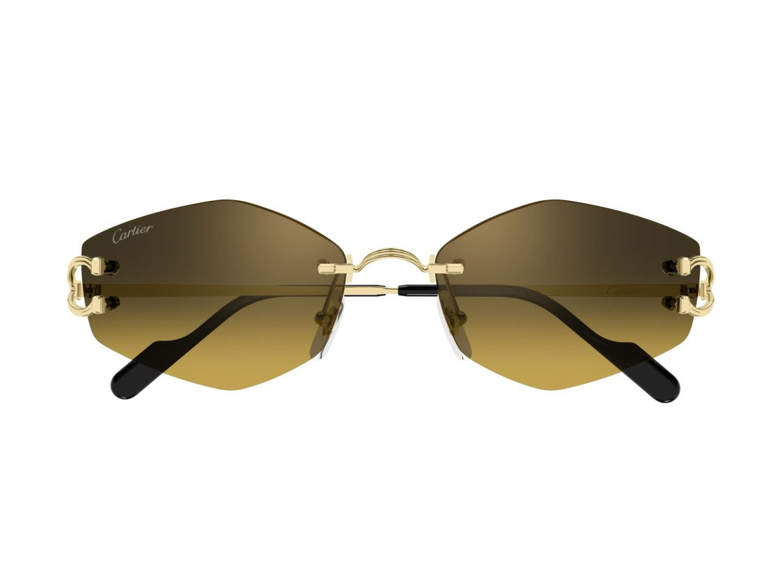 Cartier Gold Ct0620s Rimless Sunglasses