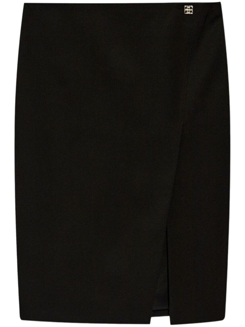 Givenchy Knee-Length Virgin Wool Wrap Skirt