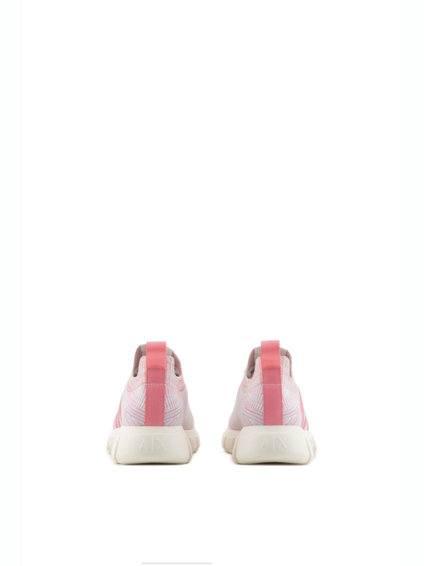 Armani Exchange White Fuchia Sneaker