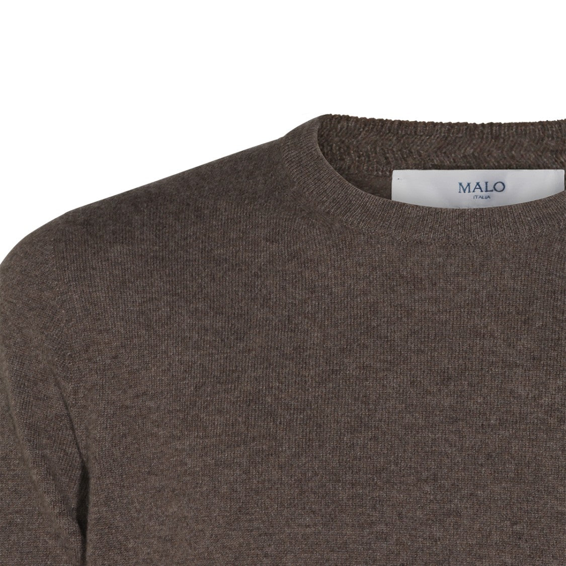 Malo Tobacco Cashmere Sweater With Round Neckline