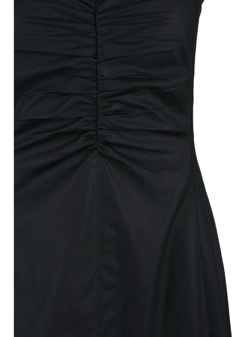 Sportmax Black Galante Cotton Ruched Dress