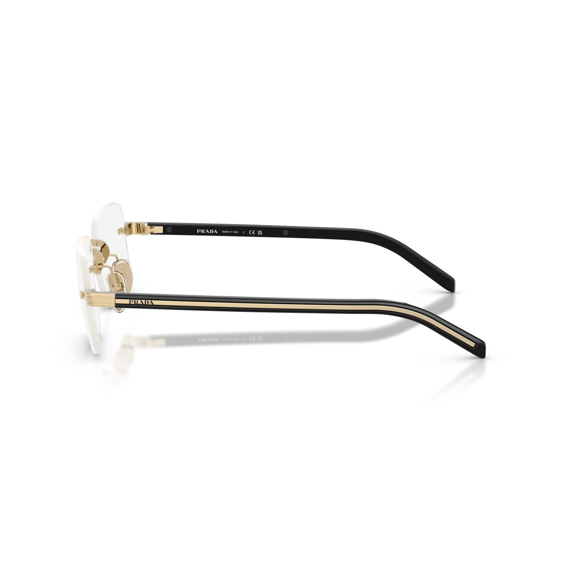 Prada 0Pr D55s Rimless Rectangular Metal Eyeglasses