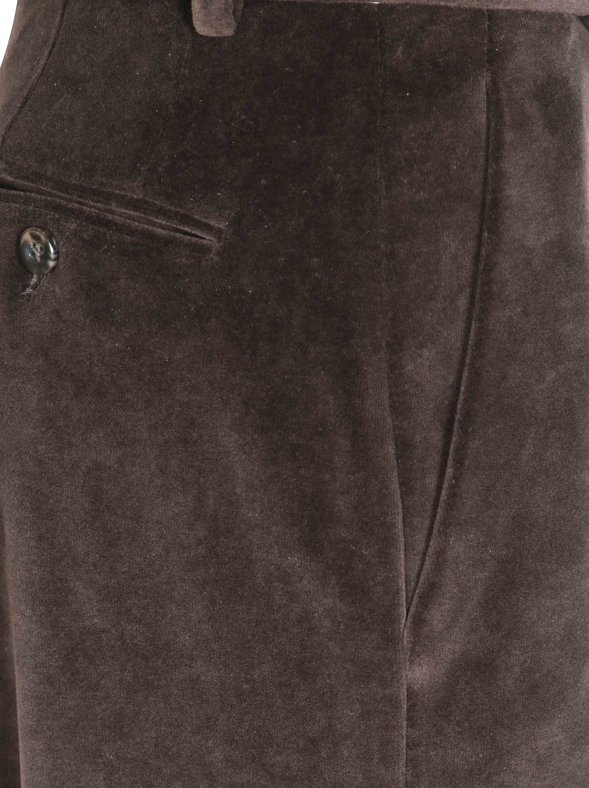 Circolo Smooth Velvet Straight-Leg Pants