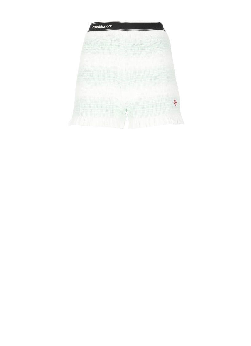 Casablanca Cotton Shorts With Contrasting Striped Detail