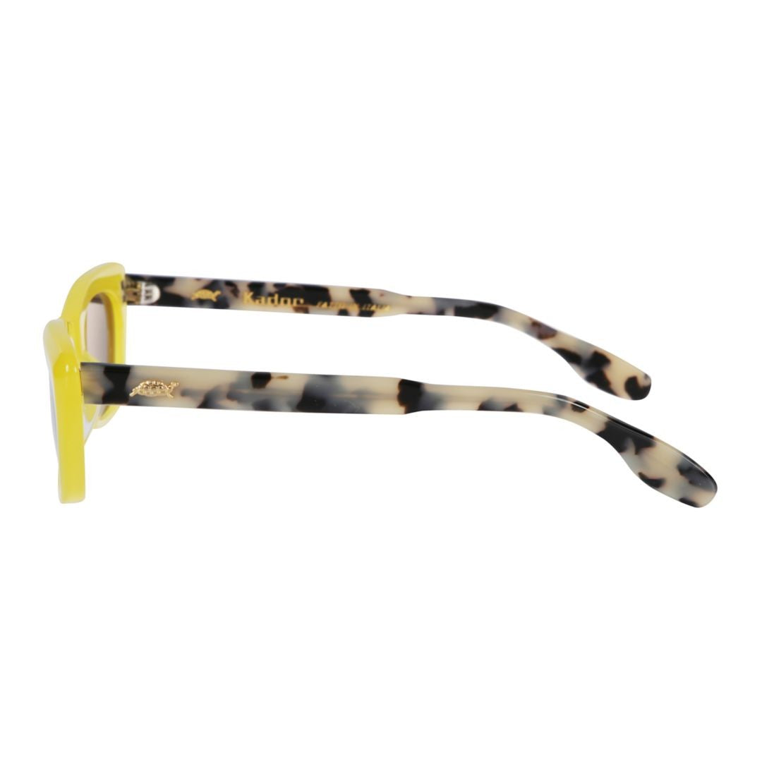 Kador Popstar Rectangular Sunglasses With Bold Yellow Frame