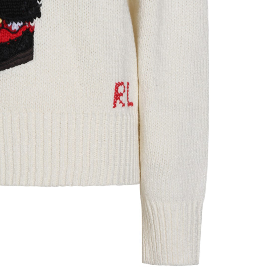 Polo Ralph Lauren Cream White Embroidered Knit Sweater