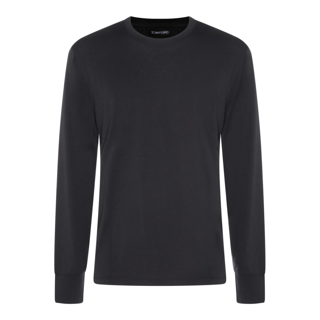 Tom Ford Long-Sleeved Black T-Shirt With Ribbed Cuffs