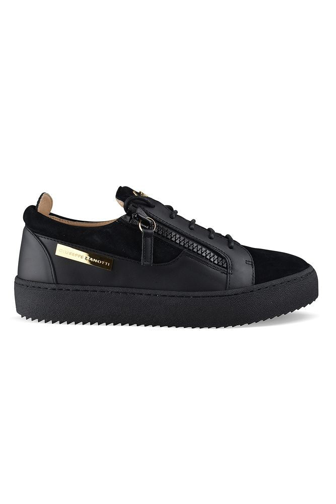 Giuseppe Zanotti Black Leather And Suede Sneakers