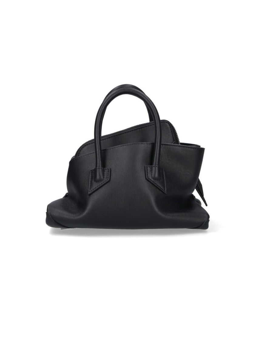 The Attico Black La Passeggiata Asymmetrical Leather Bag